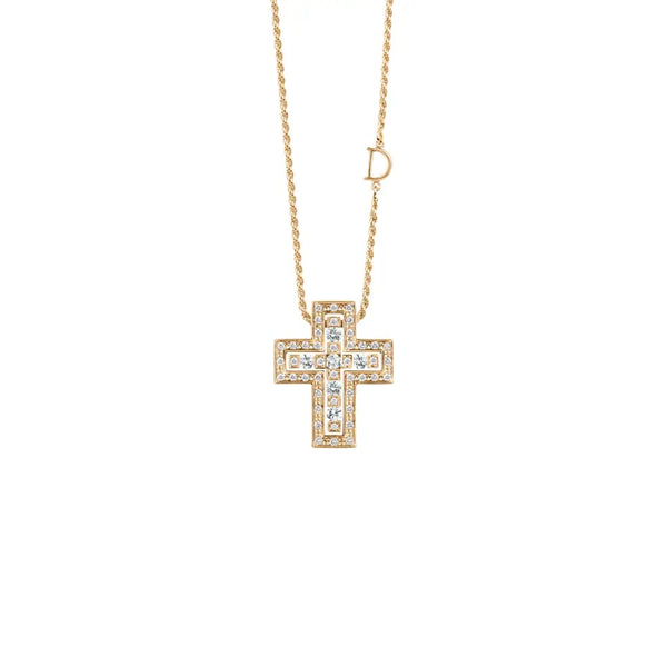 Belle Époque Yellow Gold and Diamonds Necklace, 14x12mm